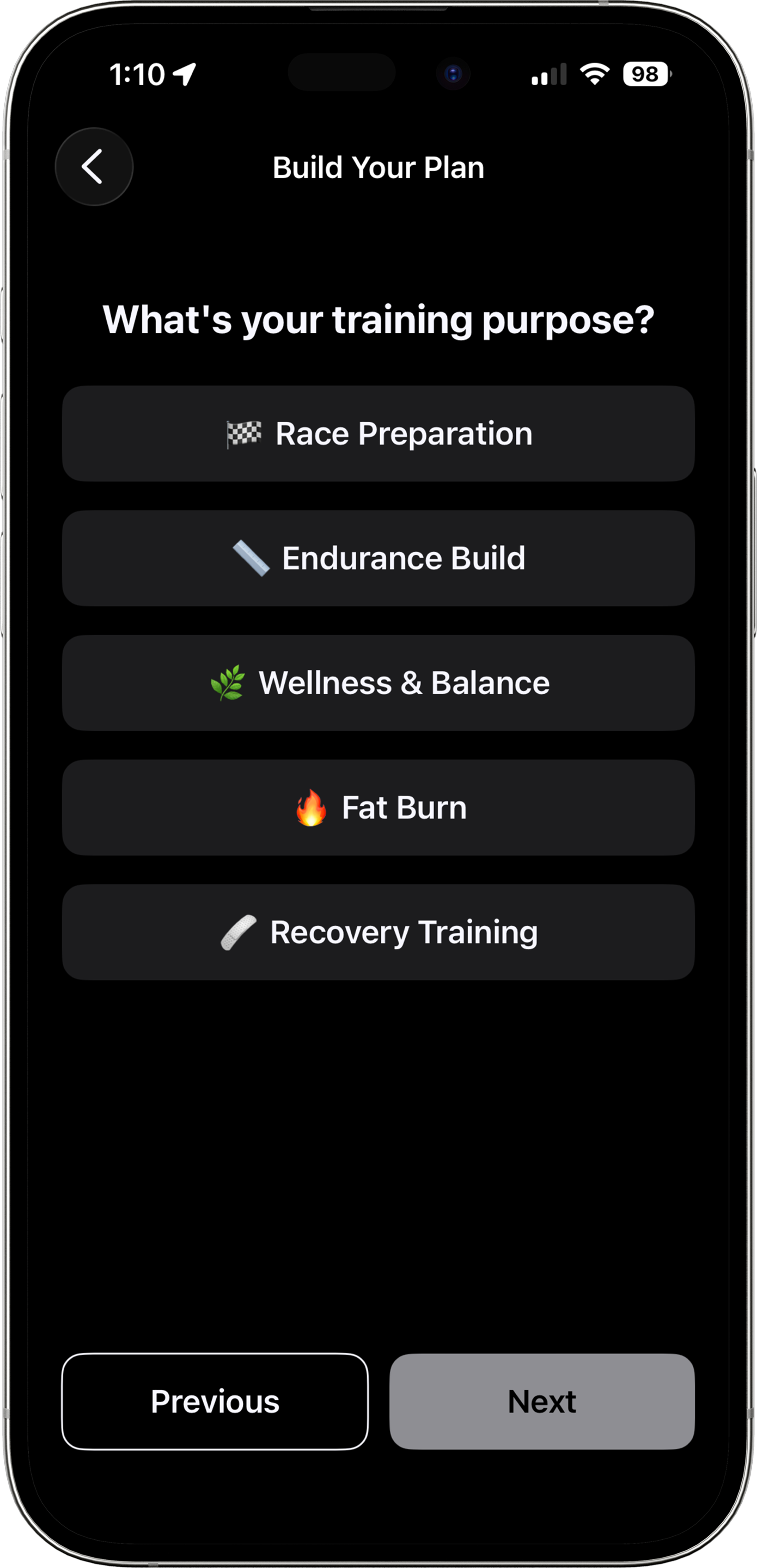 Training plan editor