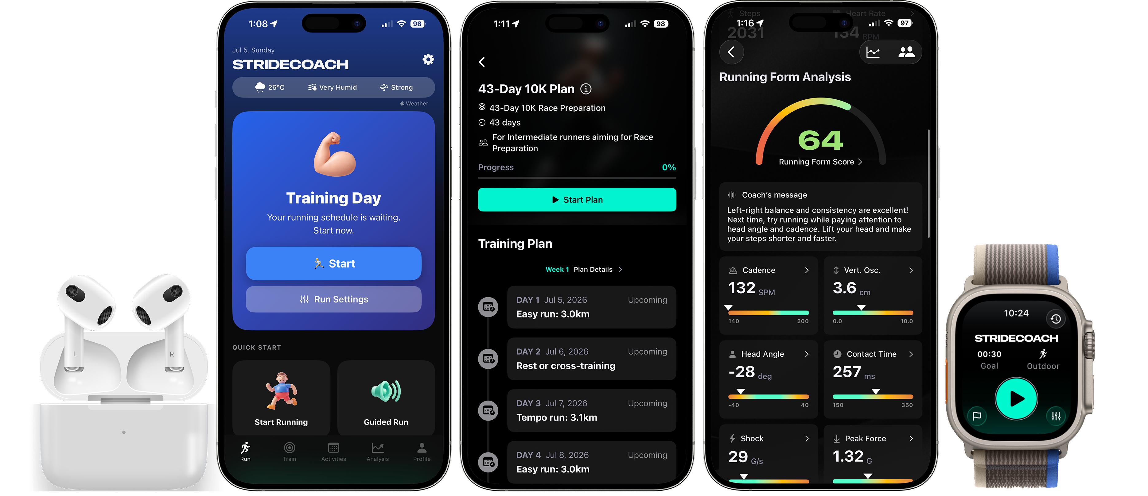 StrideCoach app screenshots